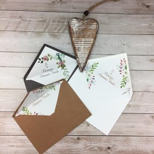 koperty na komunię z wkładką eleganckie koperty ozdobne koperty eco koperty białe szara koperta serce drukarnia letica