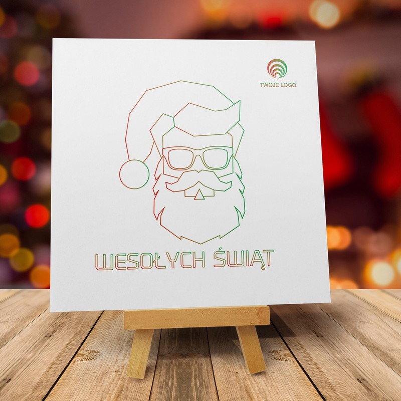 mikoŁaj hipster Śmieszny mikoŁaj hipsterska kartka świąteczna bożonarodzeniowa z mikołajem drukarnia letica