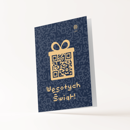 Kartki świąteczne dla firm PACZKA Z QR KODEM