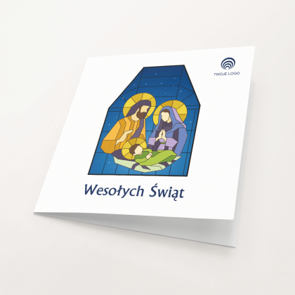 Kartka firmowa religijna bożonarodzeniowa WITRAŻ