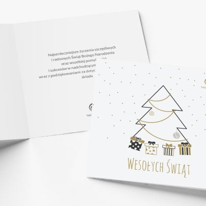 Kartka STYLU SKANDYNAWSKIM – okładka i wnętrze z blokiem życzeń