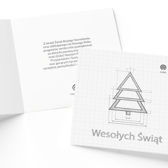 firmowa techniczna kartka swiateczna architektoniczna 2 kwadrat okładka i Środek