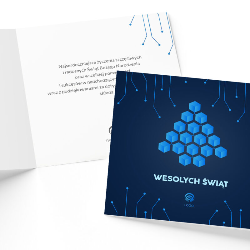kartka swiateczna bitcoin kryptowaluty blockchain developer kwadrat okładka i Środek