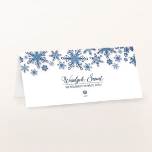 Świąteczne kartki firmowe z logo taniec Śnieżynek w dzień dl