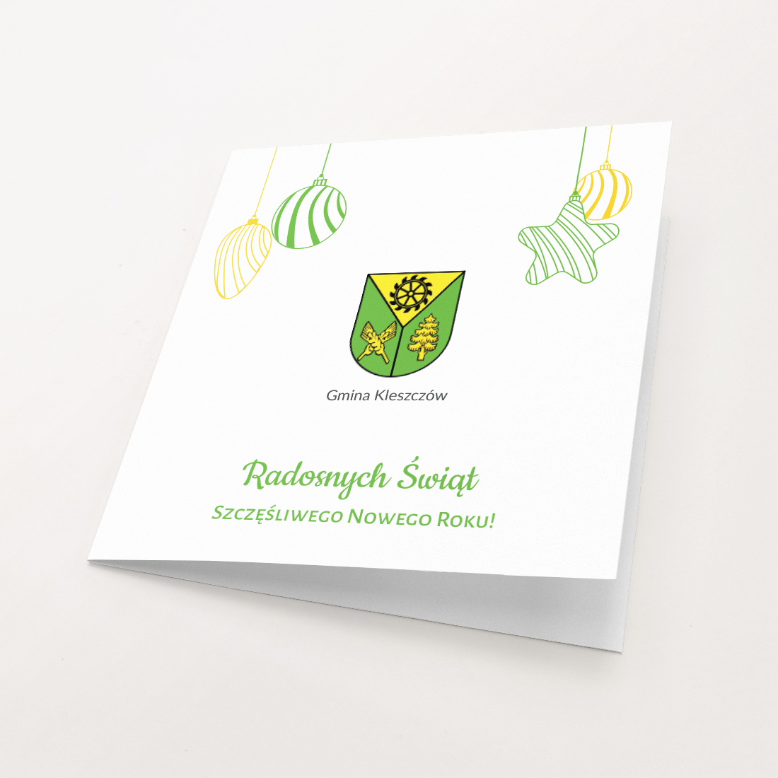 kartka swiateczna z herbem kleszczow