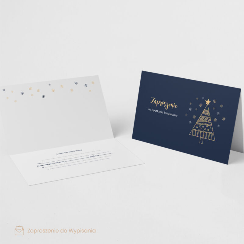 zaproszenie na świąteczne firmowe spotkanie zŁota jodeŁka niepersonalizowane