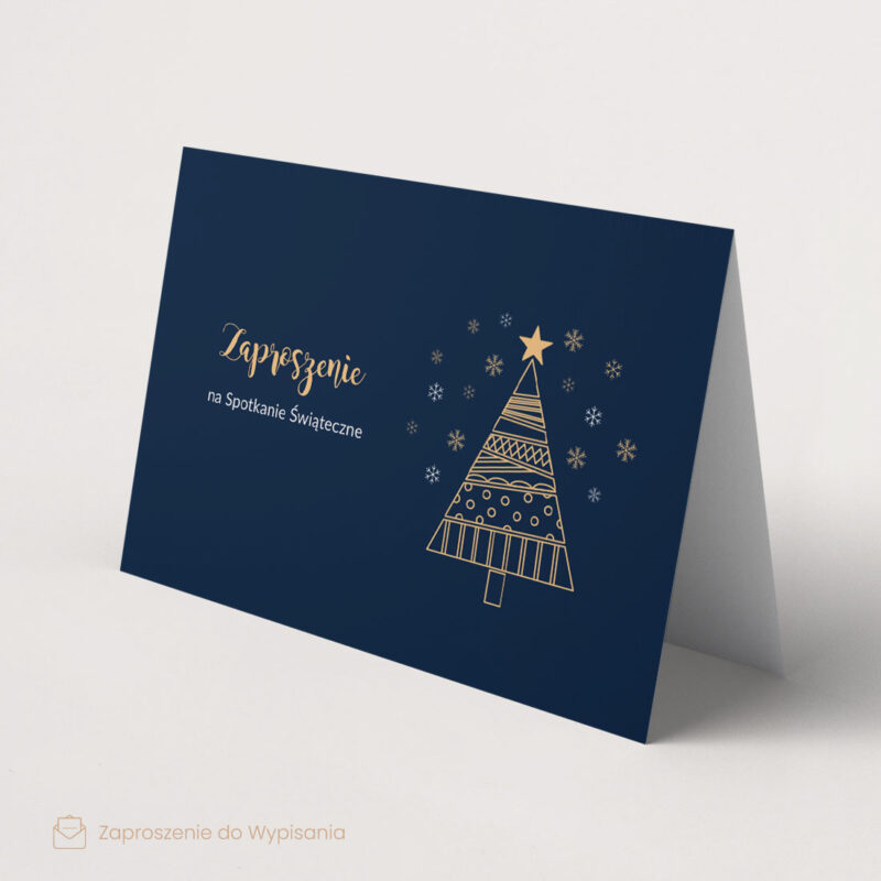 zaproszenie na świąteczne firmowe spotkanie zŁota jodeŁka niepersonalizowane
