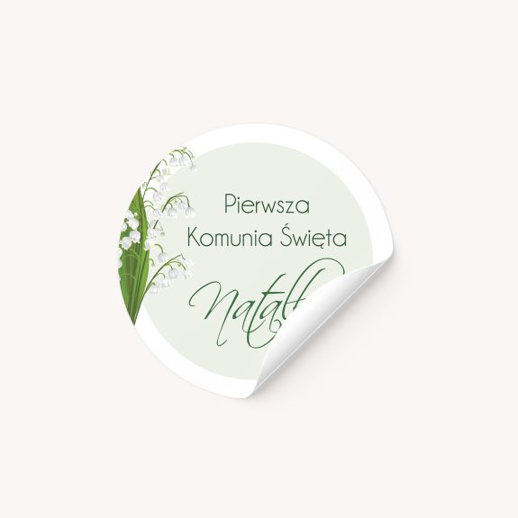 naklejka komunijna z imieniem subtelnoŚĆ 12 sztuk