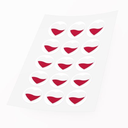 naklejka patriotyczna z herbem polski okrągła 12 sztuk