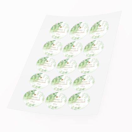 naklejka personalizowana komunia goŁĄbek okrągłe