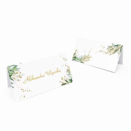 winietki na stół listki boho z imionami personalizowane