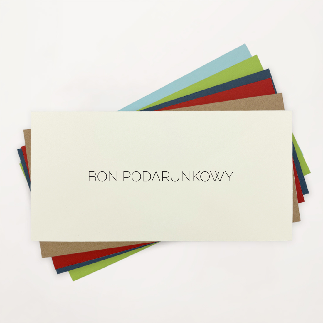 koperta voucher z nadrukiem różne kolory prostokątna