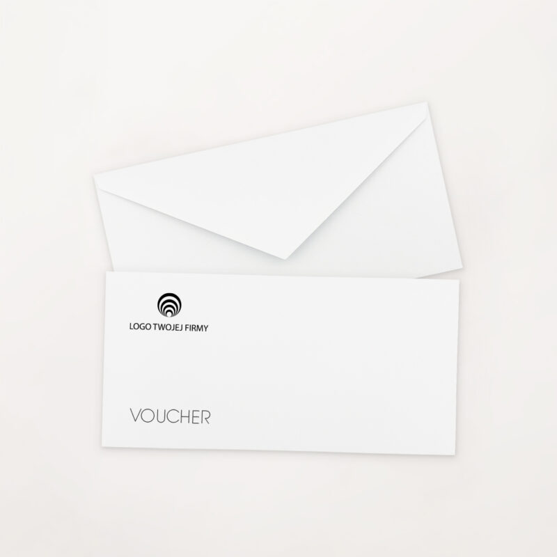 koperta voucher z nadrukiem różne kolory prostokątna