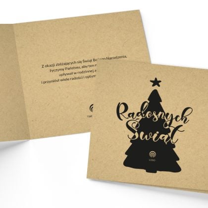 ekologiczna kartka bożonarodzeniowa linea christmas gift z logo firmy