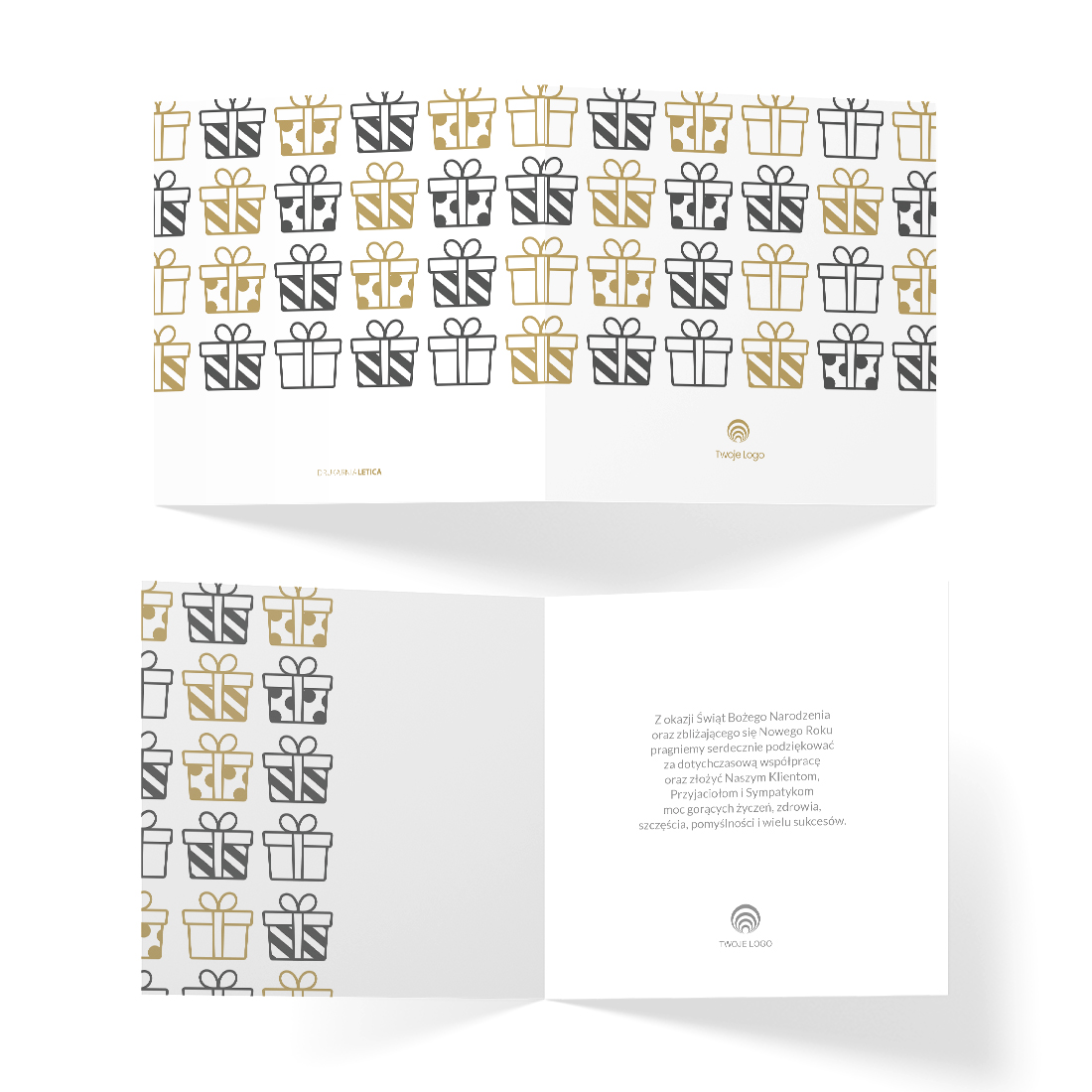 firmowa kartka świąteczna z logo prezentowa choinka (kopia)