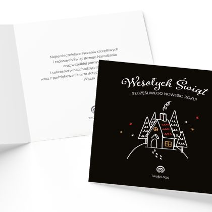 bożonarodzeniowa kartka kwadratowa z logo biznesowa vier (kopia)