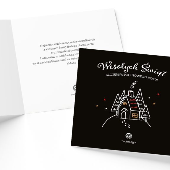bożonarodzeniowa kartka kwadratowa z logo biznesowa vier (kopia)