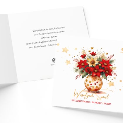 zŁota gwiazda betlejemska kartka firmowa Świąteczna