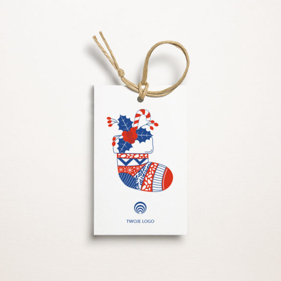 christmas stocking firmowe bileciki z Życzeniami Świątecznymi