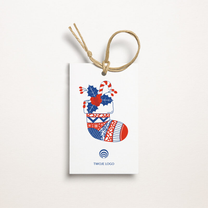 christmas stocking firmowe bileciki z Życzeniami Świątecznymi