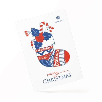 christmas stocking kartka bożonarodzeniowa po angielsku z logo