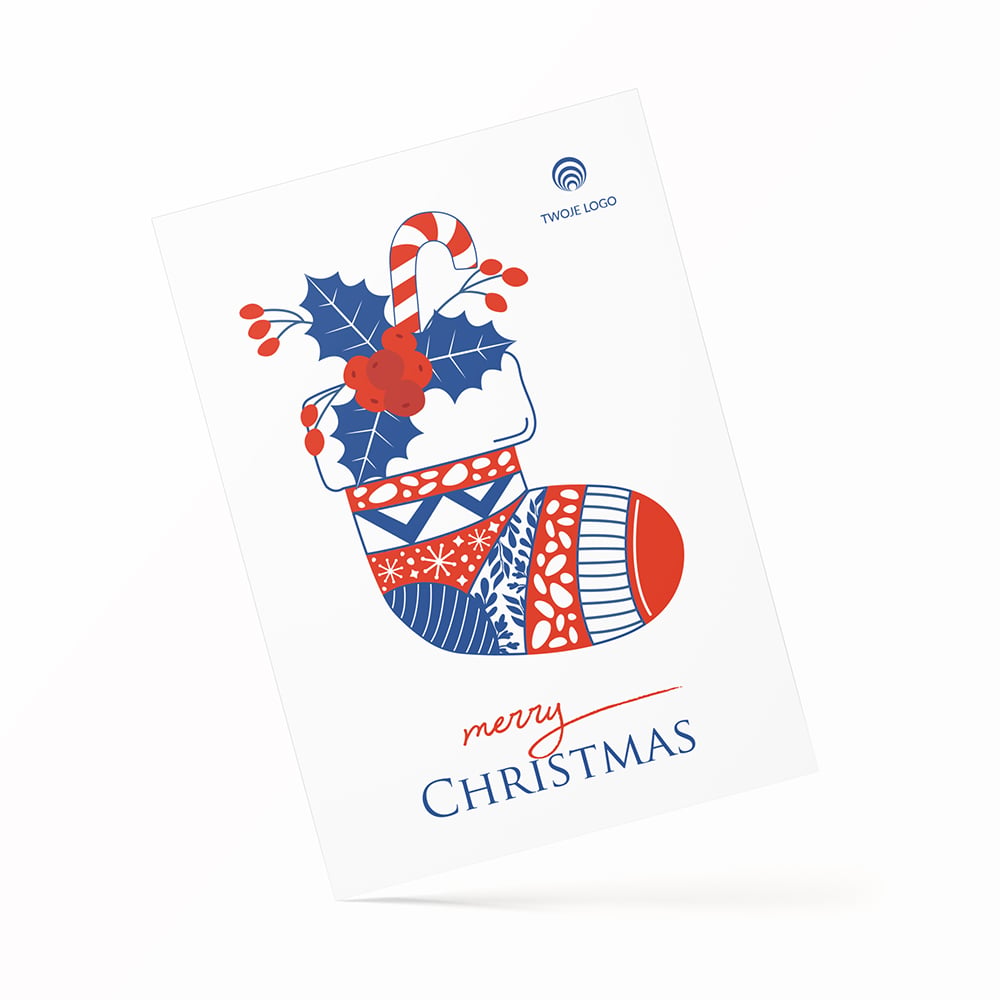 christmas stocking kartka bożonarodzeniowa po angielsku z logo