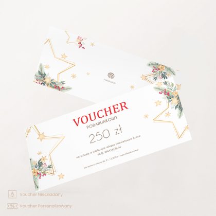 Świąteczny voucher double star z własnym logo
