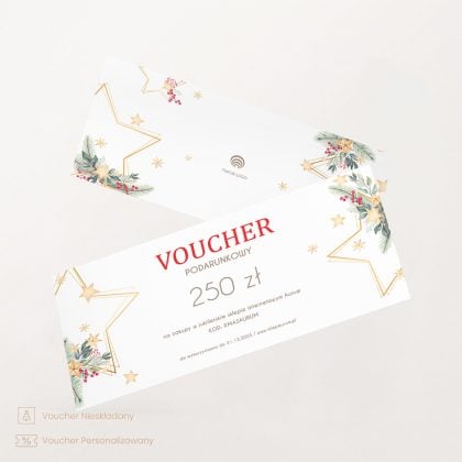 Świąteczny voucher double star z własnym logo