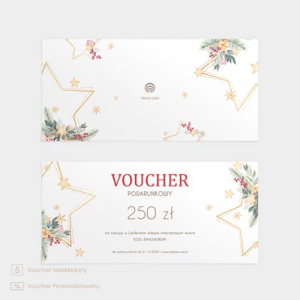 Świąteczny voucher double star z własnym logo