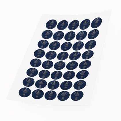 male naklejki swiateczne z logo okragle letica zlota jodelka