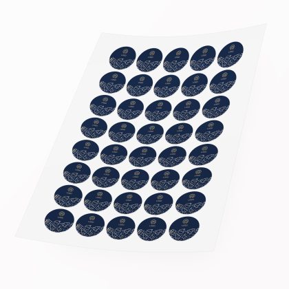 zŁota jodeŁka okrągłe naklejki świąteczne z logo firmy 30 szt. 3 cm (kopia)