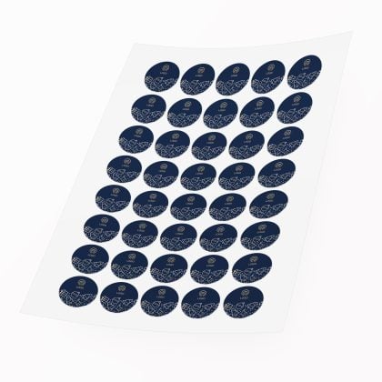 zŁota jodeŁka okrągłe naklejki świąteczne z logo firmy 30 szt. 3 cm (kopia)