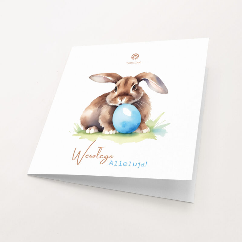kartka wielkanocna z logo dla firmy skladana k4 drukarnia letica