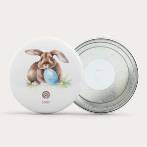 magnes wielkanocny zajaczek z pisanka z logo okragly 5 cm 2