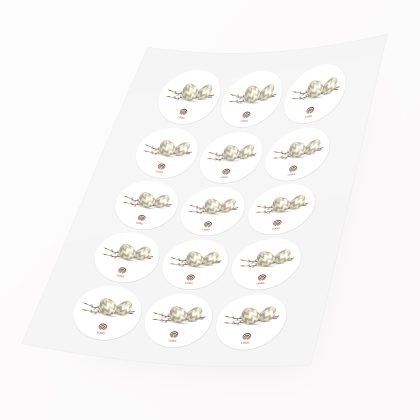 naklejka wielkanocna z pisanki z logo drukarnia letica