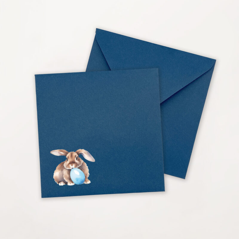 linea bunny kwadratowa koperta ozdobna wielkanocna z nadrukiem