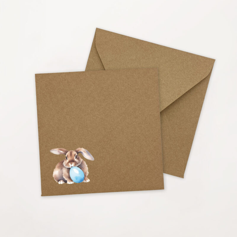 linea bunny kwadratowa koperta ozdobna wielkanocna z nadrukiem