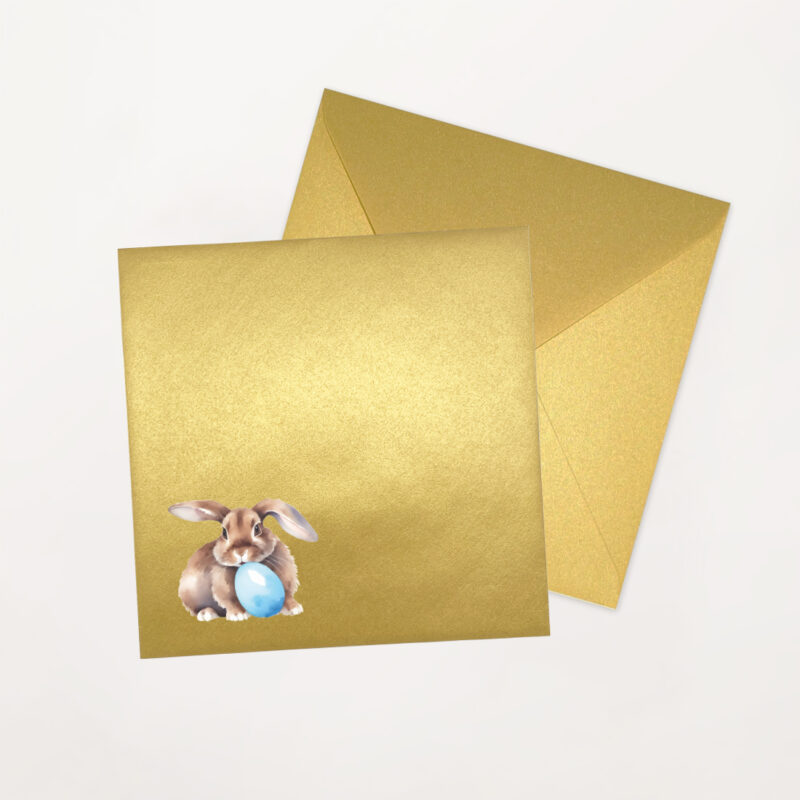 linea bunny kwadratowa koperta ozdobna wielkanocna z nadrukiem