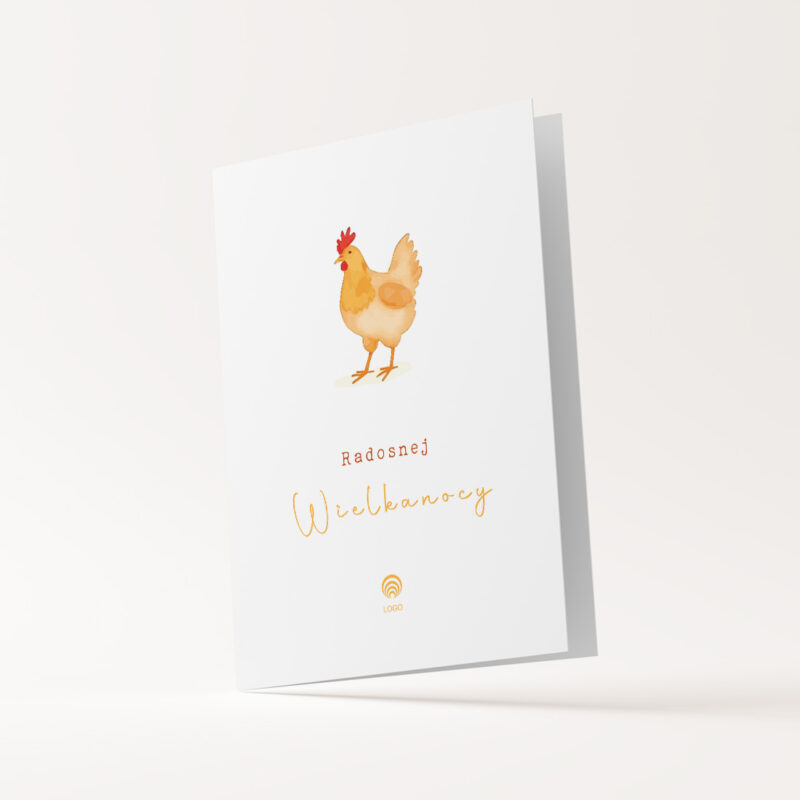 budowniczy zajĄczek kartka wielkanocna dla firmy z logo