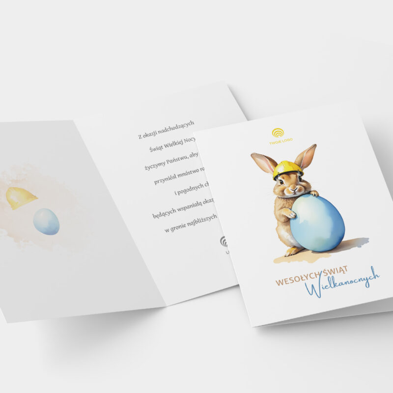 zajĄczkowa niespodzianka kartki wielkanocne dla firmy z logo