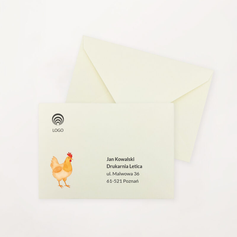 wielkanocna kokoszka drukarnia logo z personalizowana adresacja letica