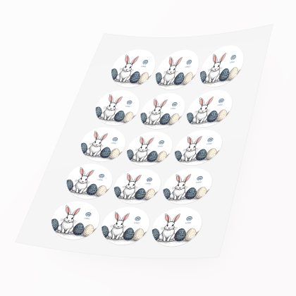 naklejka 5cm wielkanocna pole Żonkili biznesowa z logo