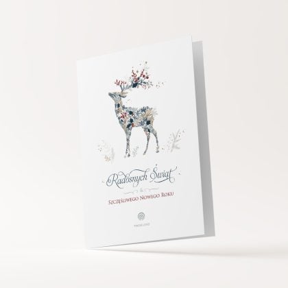 art du cerf elegancka kartka na boże narodzenie z logo