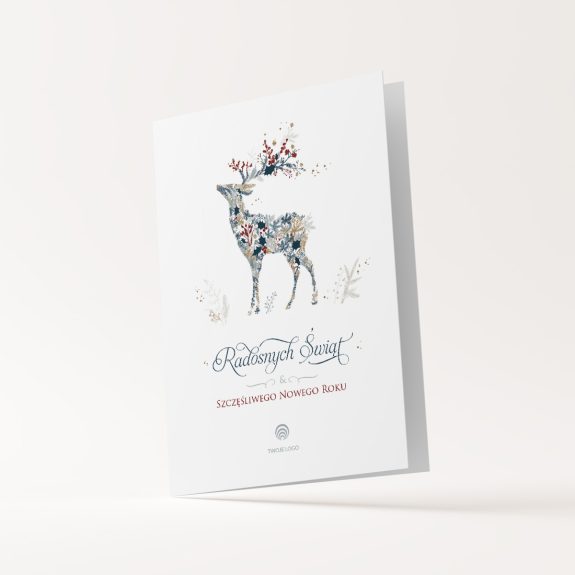 art du cerf elegancka kartka na boże narodzenie z logo