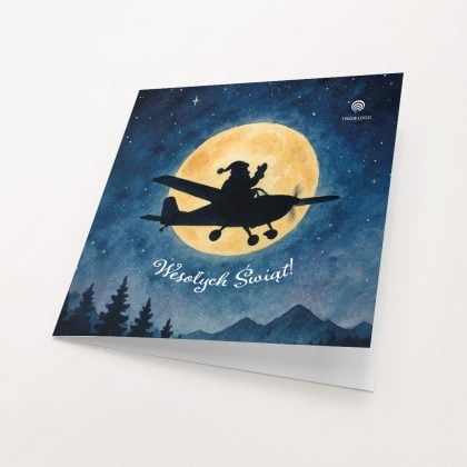 pingwin w czapeczce kartki bożonarodzeniowe z logo