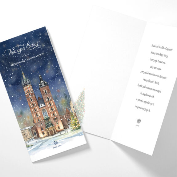 kartki na boze narodzenie swiateczny krakow kosciol mariacki zima