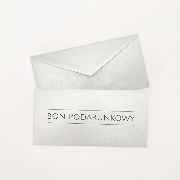 biale perlowe opakowanie na bon podarunkowy frame letica
