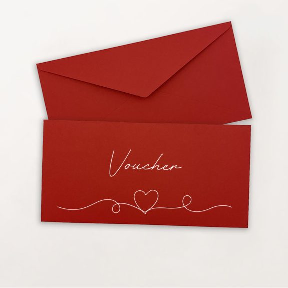czerwone koperty na voucher amour drukarnia letica