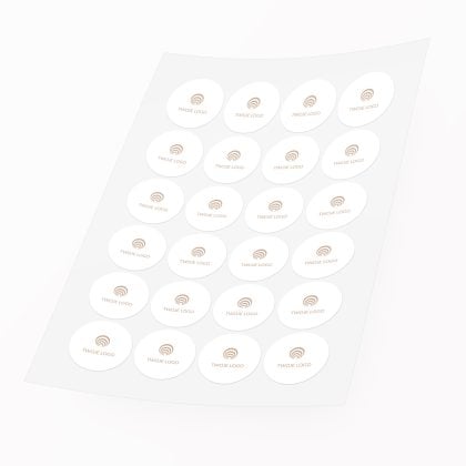 naklejki z logo okrągłe biznesowe reklamowe 20 szt. 4 cm