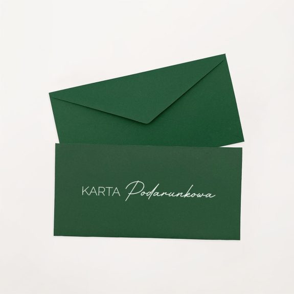 zielona koperta na karte podarunkowa grace drukarnia letica